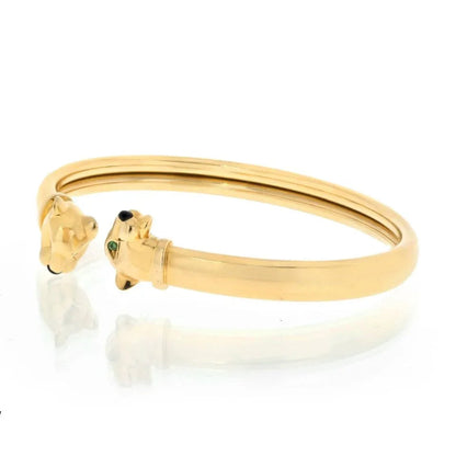 Carthttier 18K Yellow Gold Double Head Panthere Bracelet