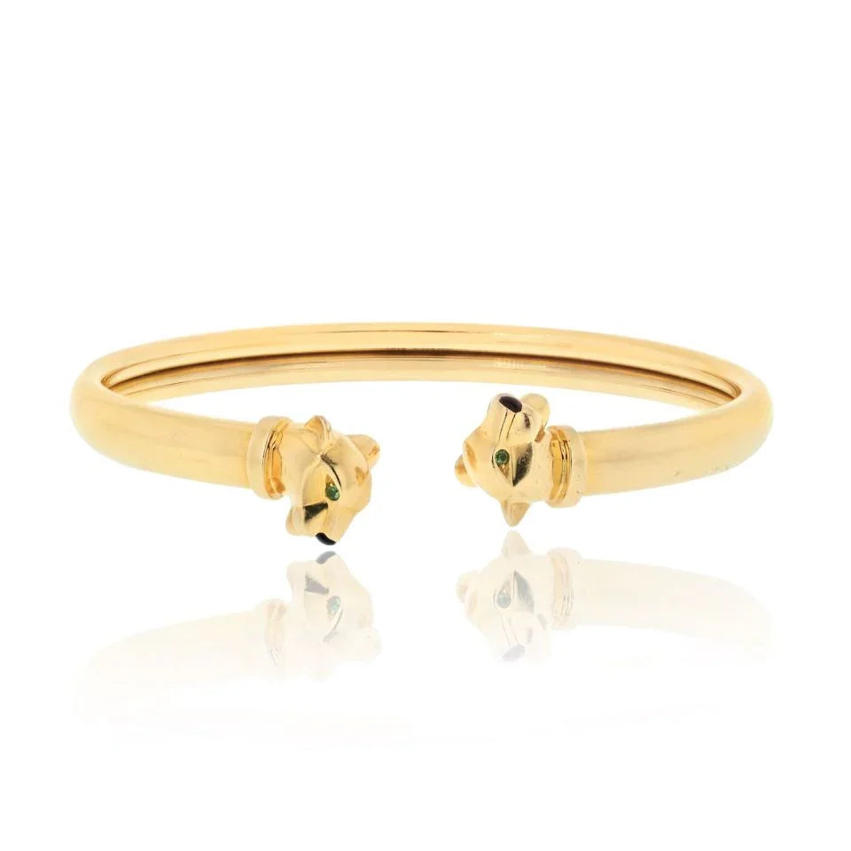 Carthttier 18K Yellow Gold Double Head Panthere Bracelet