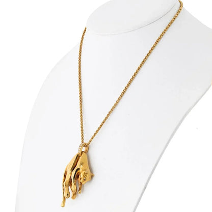 Carthttier Platinum & 18K Yellow Gold Hanging Panthere Necklace
