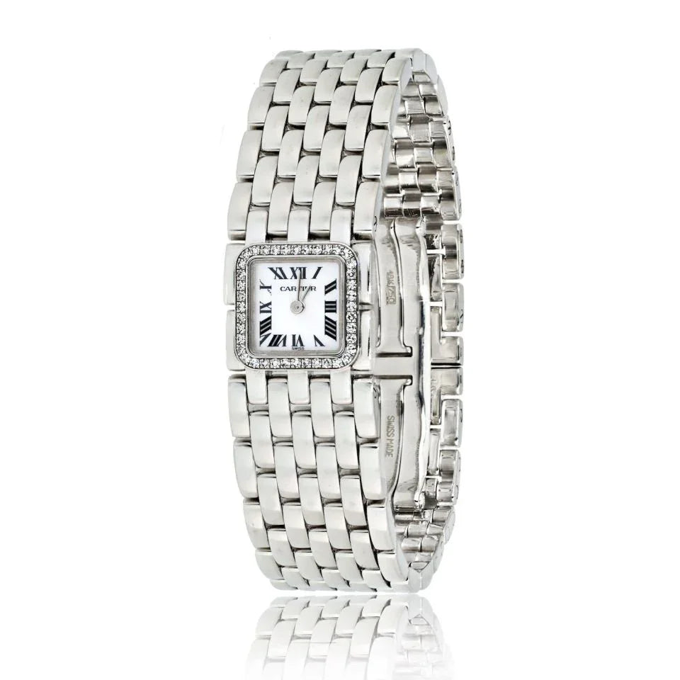 Carthttier Panthere 2422 18K White Gold Diamond Ladies Watch