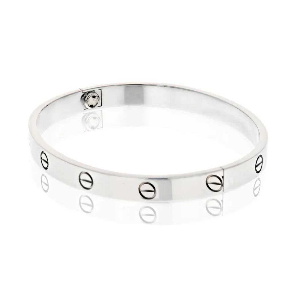 Carthttier Love 18K White Gold Love Size 18 Bracelet