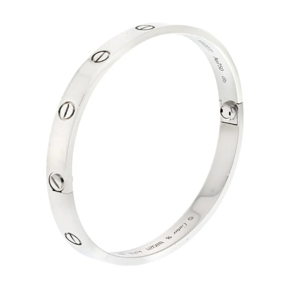 Carthttier Love 18K White Gold Love Size 18 Bracelet