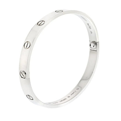 Carthttier Love 18K White Gold Love Size 18 Bracelet