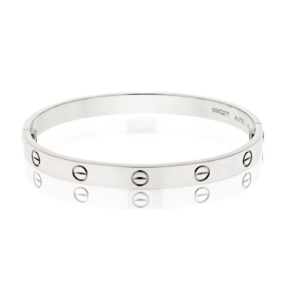 Carthttier Love 18K White Gold Love Size 18 Bracelet