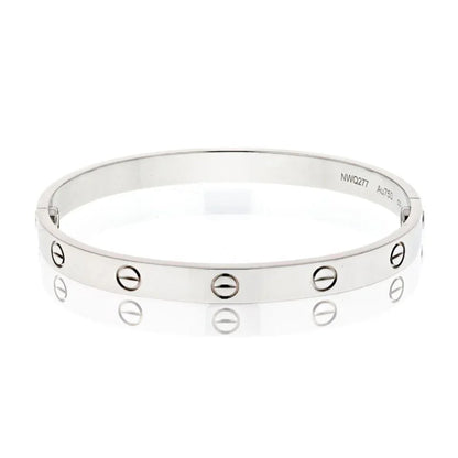 Carthttier Love 18K White Gold Love Size 18 Bracelet