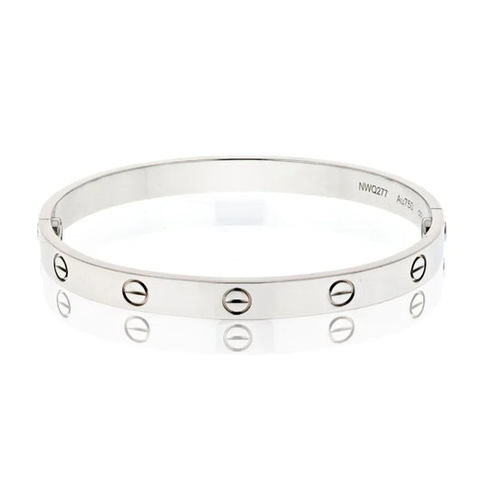 Carthttier Love 18K White Gold Love Size 18 Bracelet