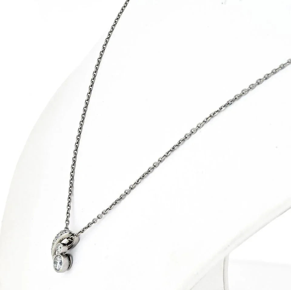 Carthttier Platinum 0.80cttw Round Diamond Solitaire Necklace