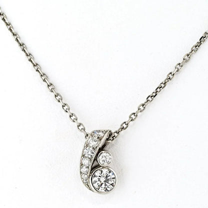 Carthttier Platinum 0.80cttw Round Diamond Solitaire Necklace
