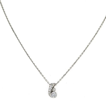 Carthttier Platinum 0.80cttw Round Diamond Solitaire Necklace