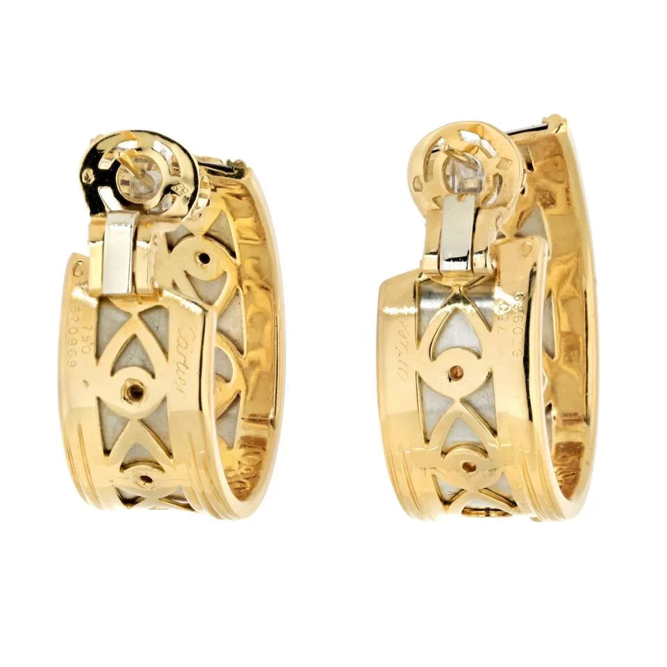 Carthttier 18K Two Tone Walking Panthere Hoop Earrings