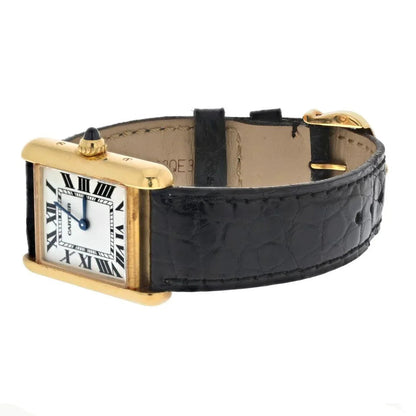 Carthttier Tank Americane 18K Yellow Gold Model 2442 Women Watch