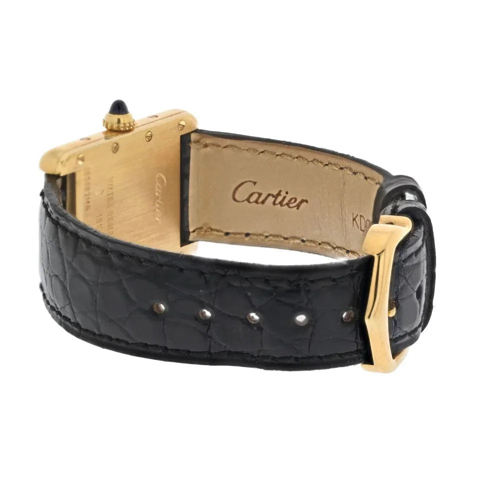 Carthttier Tank Americane 18K Yellow Gold Model 2442 Women Watch