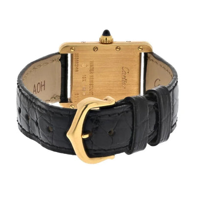 Carthttier Tank Americane 18K Yellow Gold Model 2442 Women Watch