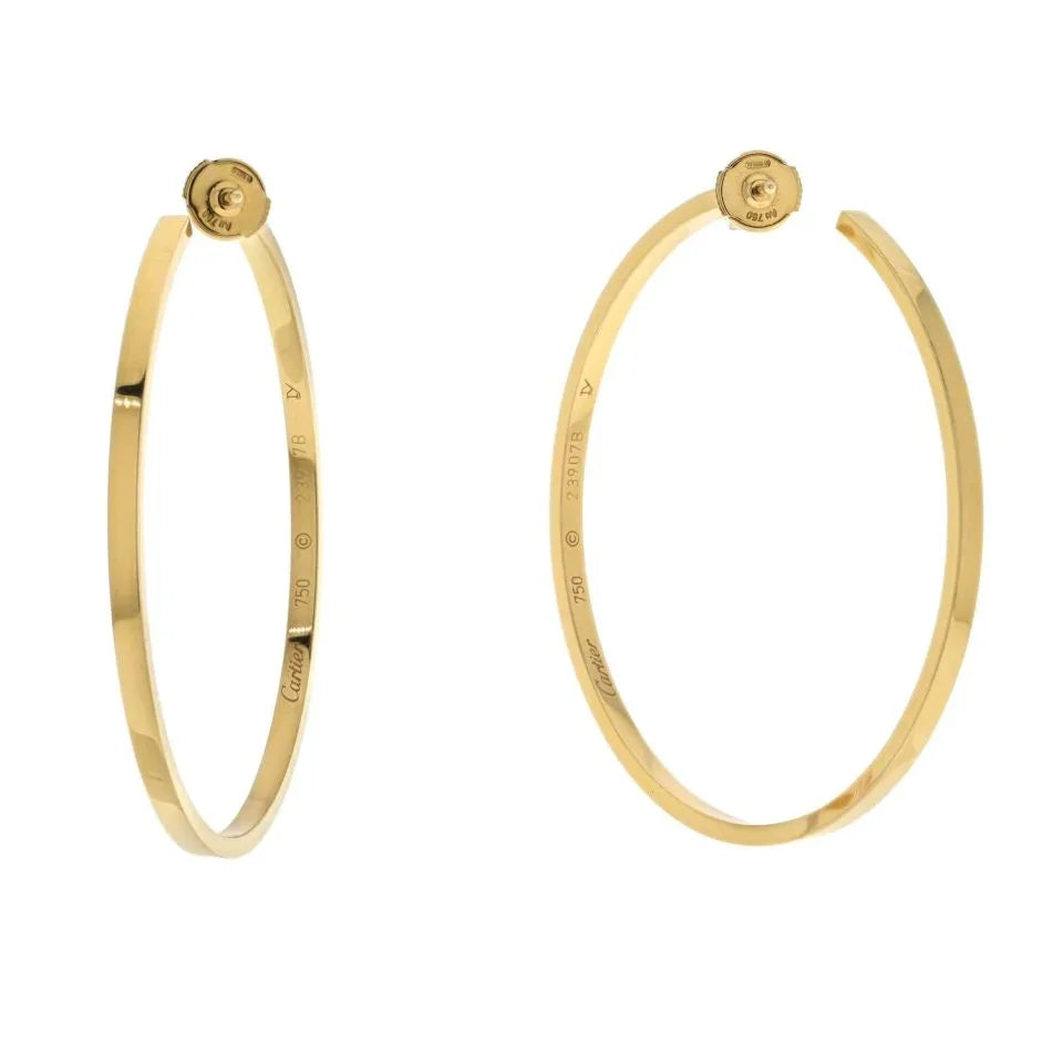 Carthttier 18K Yellow Gold 5.00cttw Round Diamond Large Hoop Earrings