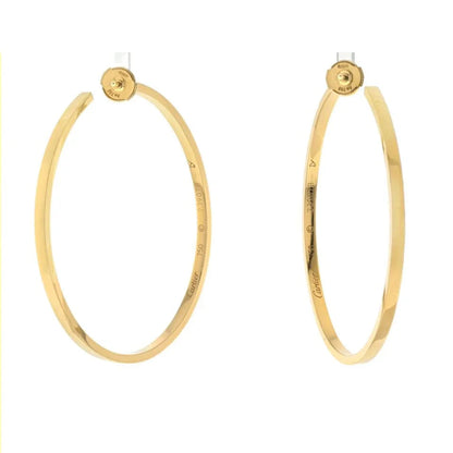 Carthttier 18K Yellow Gold 5.00cttw Round Diamond Large Hoop Earrings