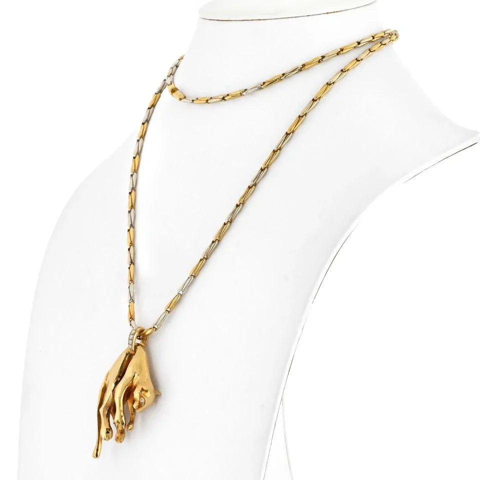 Carthttier 18K Yellow Gold Iconic Hanging Panthere Necklace