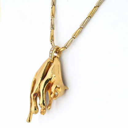 Carthttier 18K Yellow Gold Iconic Hanging Panthere Necklace