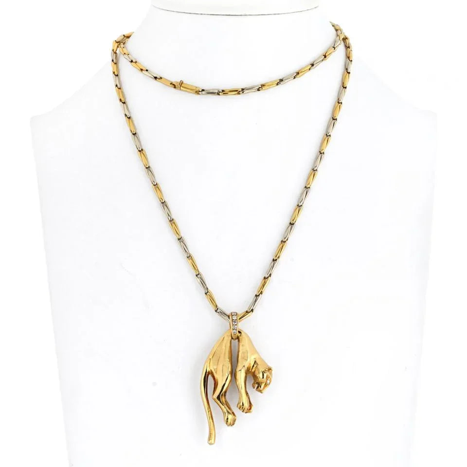 Carthttier 18K Yellow Gold Iconic Hanging Panthere Necklace
