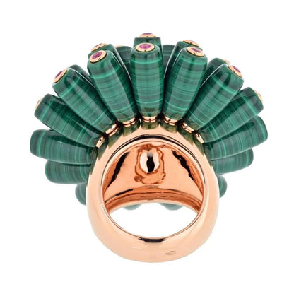 Carthttier Nouvelle Vague 18K Rose Gold Nouvelle Vague Malachite Fire Opal Ring