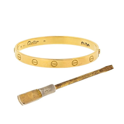 Carthttier 18K Yellow Gold 1970 Aldo Cipullo Size 17 Love Bracelet