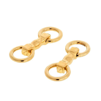 Carthttier 18K Yellow Gold Round Folding Cuff Links