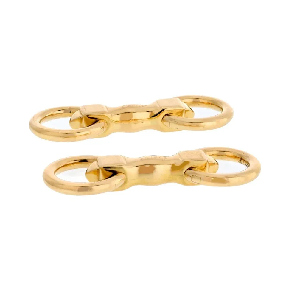 Carthttier 18K Yellow Gold Round Folding Cuff Links