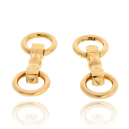 Carthttier 18K Yellow Gold Round Folding Cuff Links