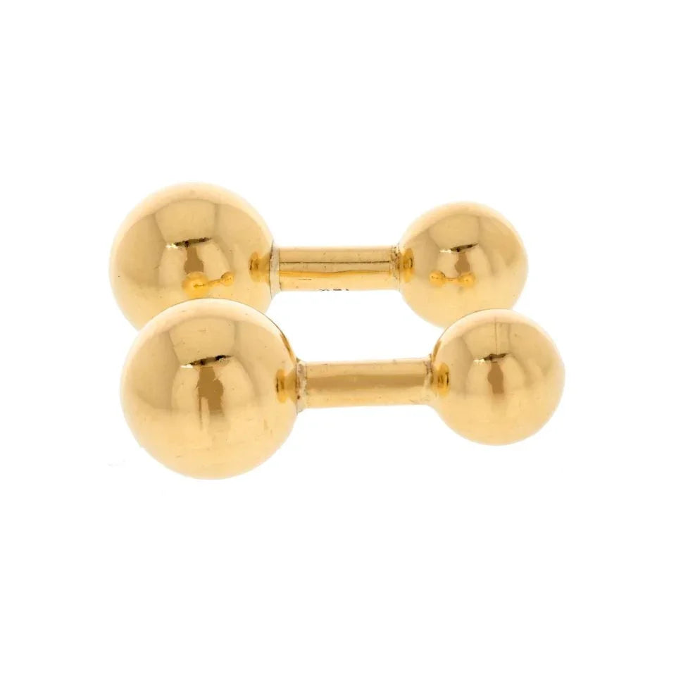 Carthttier 18K Yellow Gold Barbell Cuff Links