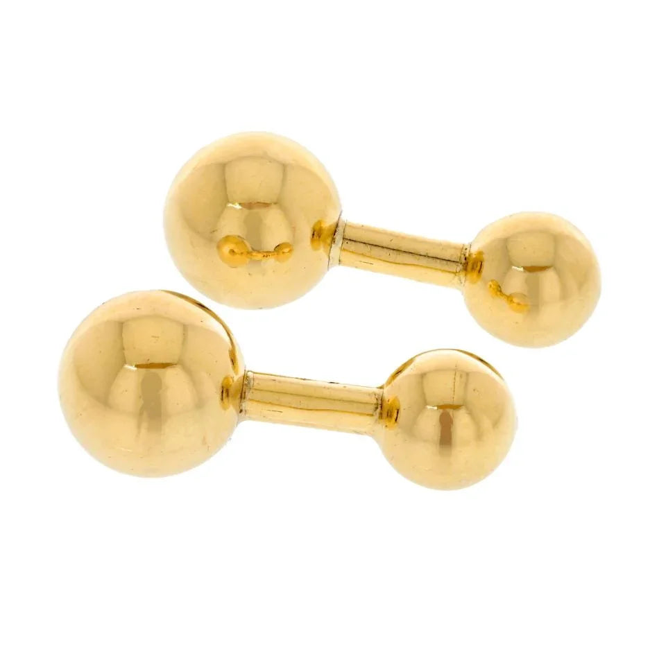 Carthttier 18K Yellow Gold Barbell Cuff Links
