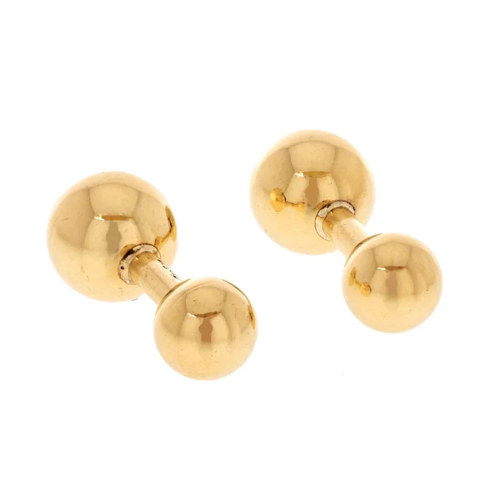 Carthttier 18K Yellow Gold Barbell Cuff Links