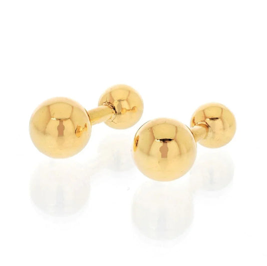 Carthttier 18K Yellow Gold Barbell Cuff Links