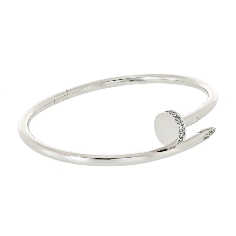 Carthttier Juste Un Clou 18K White Gold Size 18 Bracelet