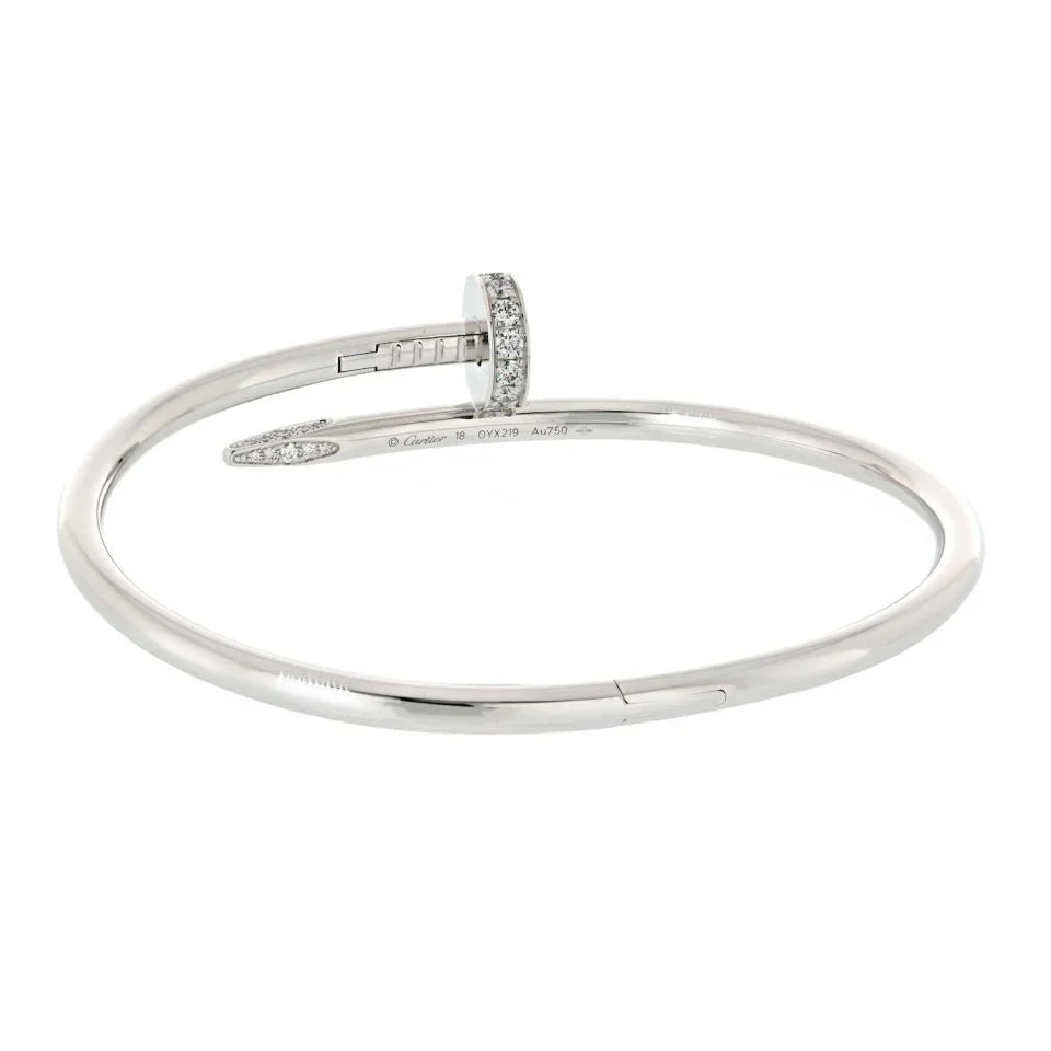 Carthttier Juste Un Clou 18K White Gold Size 18 Bracelet