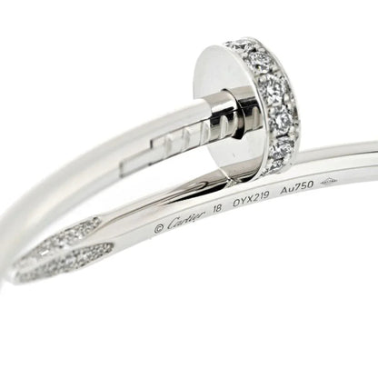 Carthttier Juste Un Clou 18K White Gold Size 18 Bracelet