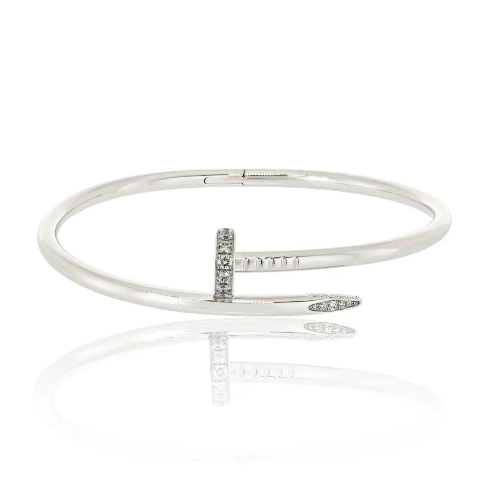 Carthttier Juste Un Clou 18K White Gold Size 18 Bracelet