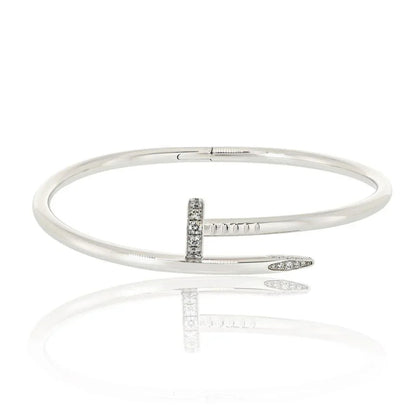 Carthttier Juste Un Clou 18K White Gold Size 18 Bracelet