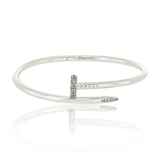 Carthttier Juste Un Clou 18K White Gold Size 18 Bracelet