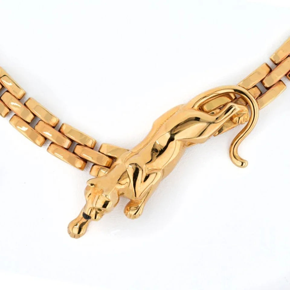 Carthttier 18K Yellow Gold Panthere Maillon Link Necklace