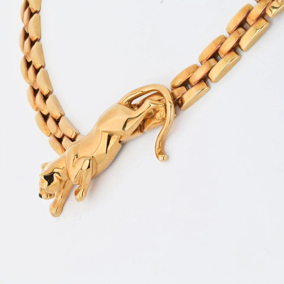Carthttier 18K Yellow Gold Panthere Maillon Link Necklace