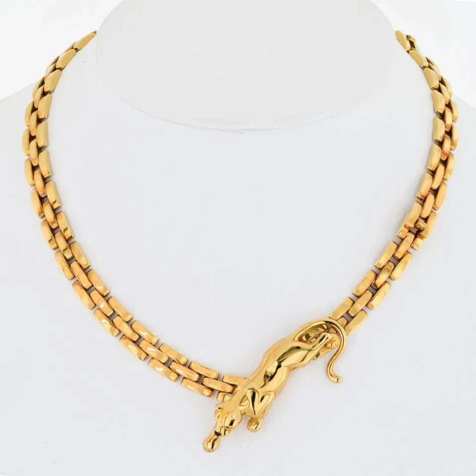 Carthttier 18K Yellow Gold Panthere Maillon Link Necklace