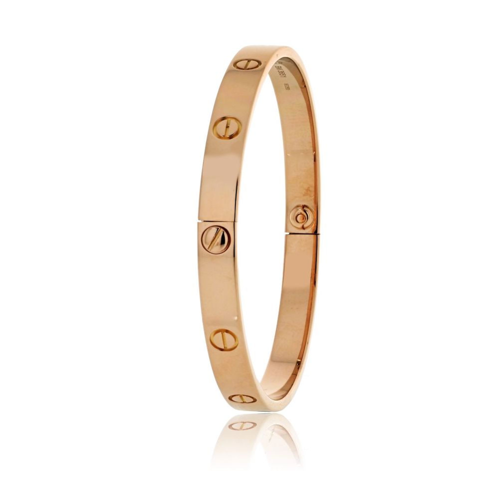 Carthttier Love 18K Rose Gold Size 20 Bangle Bracelet