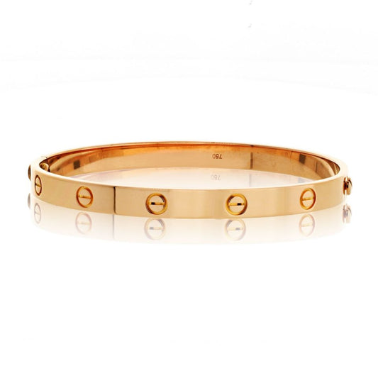 Carthttier Love 18K Rose Gold Size 20 Bangle Bracelet