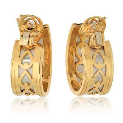 Carthttier Platinum & 18K Yellow Gold Walking Panthere Earrings