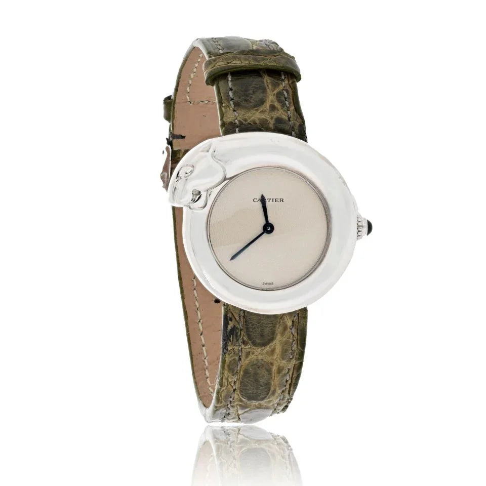Carthttier 18K White Gold Panthere De Carthttier 1925 Ref. 2476 28mm Women Watch