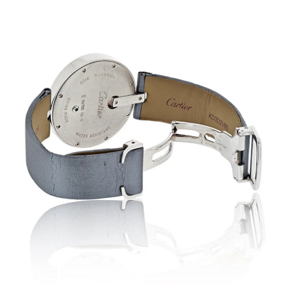 Carthttier 18K White Gold Captive 35mm Diamond Dial Ref 3120 Women Watch