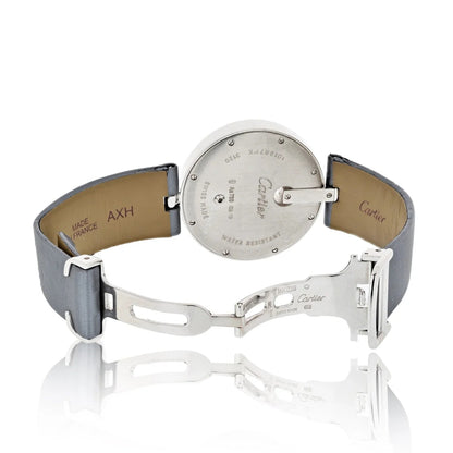 Carthttier 18K White Gold Captive 35mm Diamond Dial Ref 3120 Women Watch