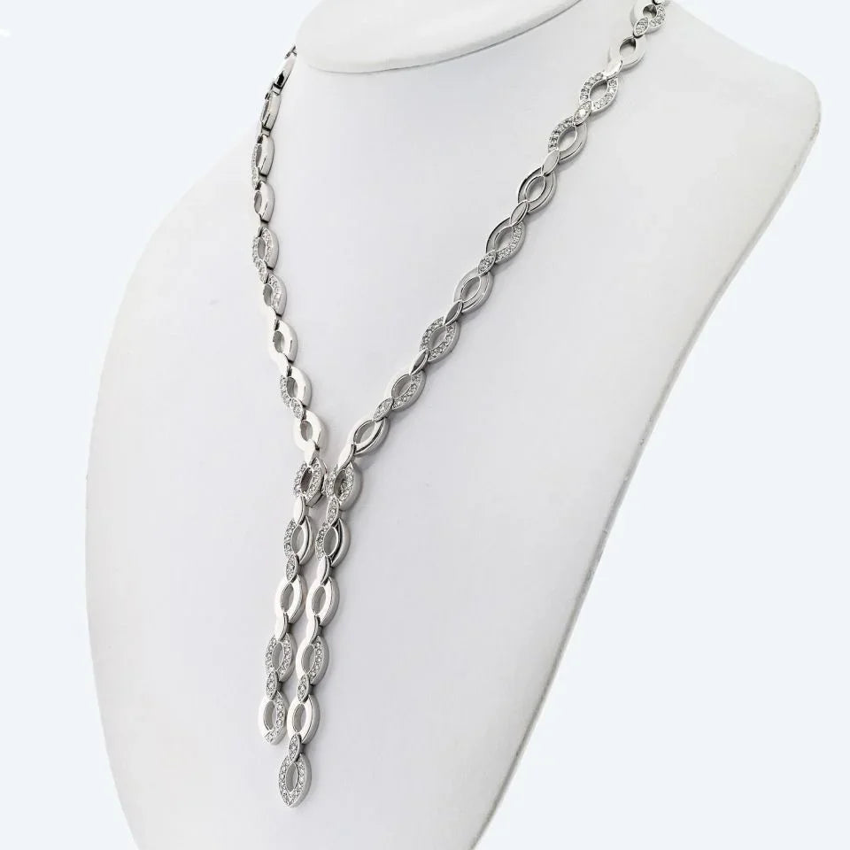 Carthttier 18K White Gold Diadea Lariat 6.65cttw Necklace