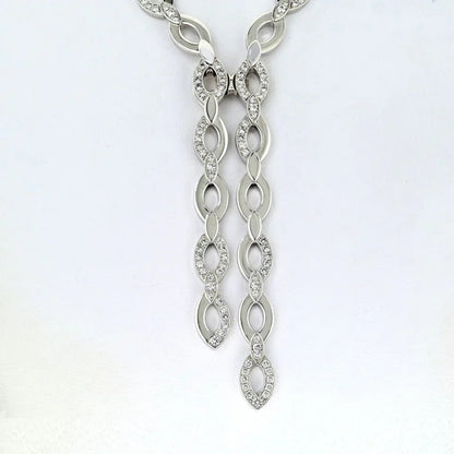 Carthttier 18K White Gold Diadea Lariat 6.65cttw Necklace