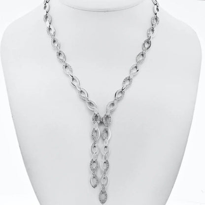 Carthttier 18K White Gold Diadea Lariat 6.65cttw Necklace