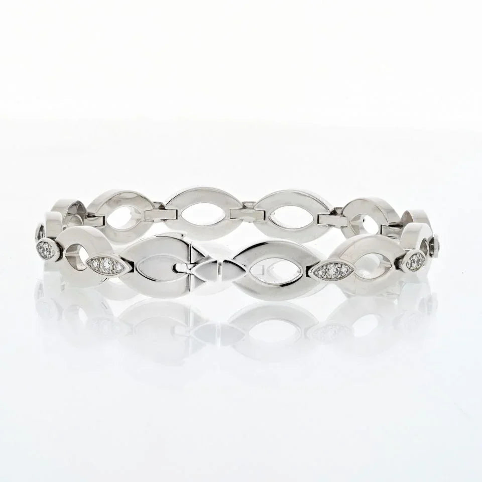 Carthttier 18K White Gold Diadea Diamond Bracelet